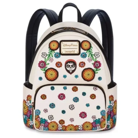 Disney Loungefly 2024 Pixar Coco Miguel Day Of The Dead Flowers Backpack - NEW
