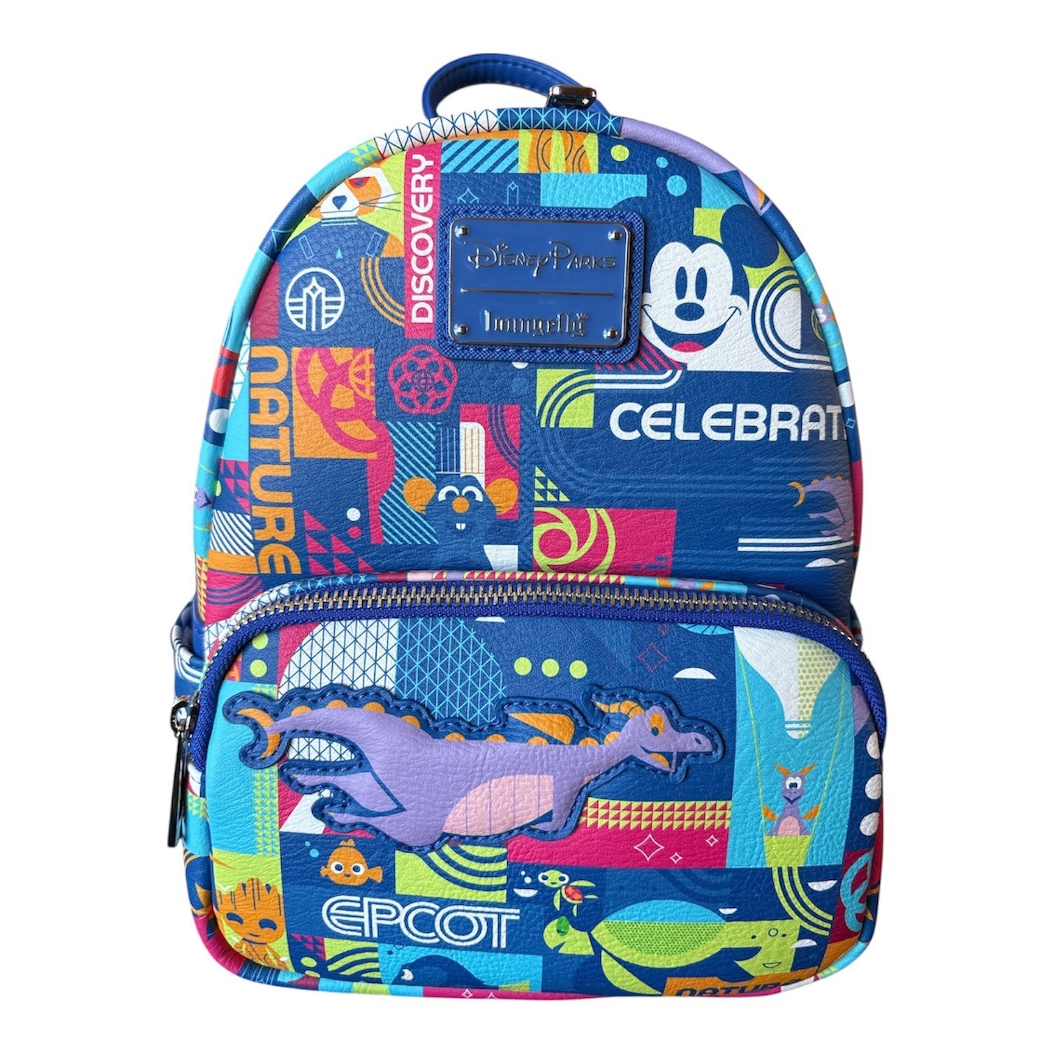 Disney Parks Epcot Figment Remy Nemo Characters Loungefly Mini Backpack - NEW