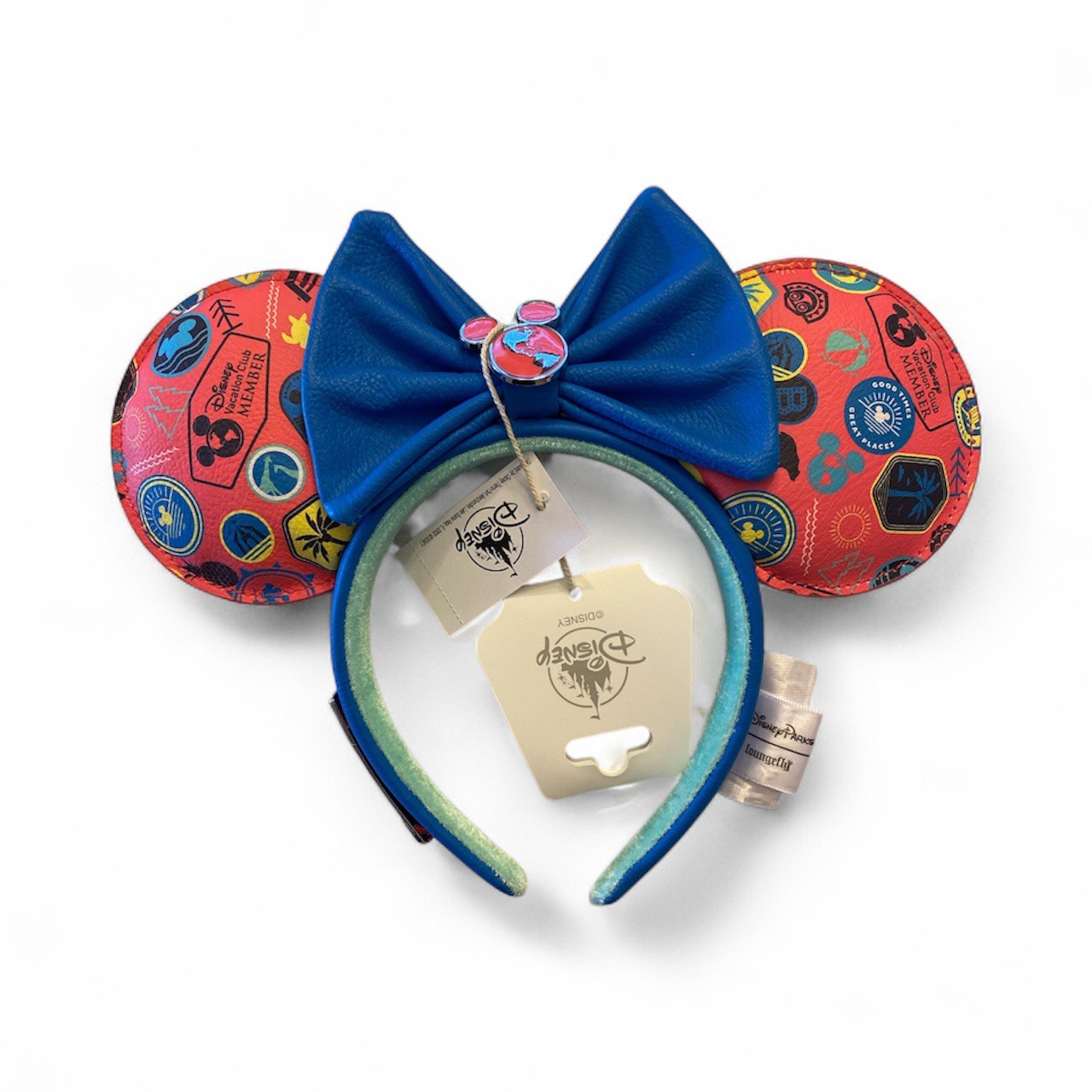 Loungefly Disney Parks Vacation Club DVC Minnie Ears Headband Pink Blue - NEW