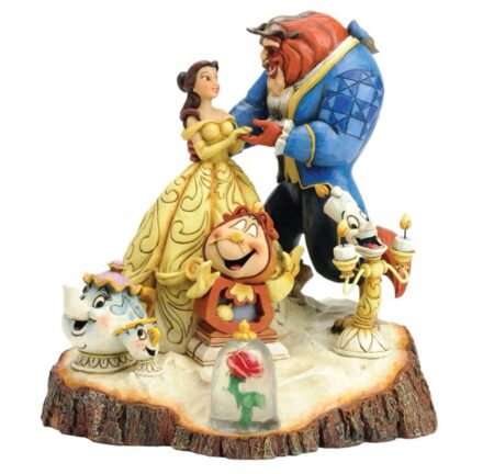 Disney Traditions - Jim Shore - Beauty and the Beast Carved by Heart Stone Resin Figurine - 2012